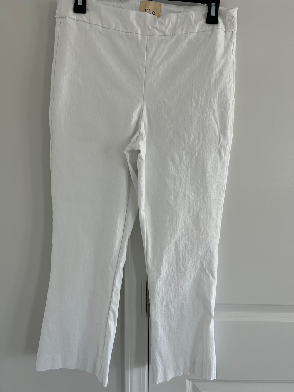 Elie Tahari White Wide Leg Crop Jeans